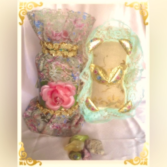 Hand Crafted Glass Jar Refreshing Meadow Gypsy Bottle RoseAroma - Picture 6 of 10